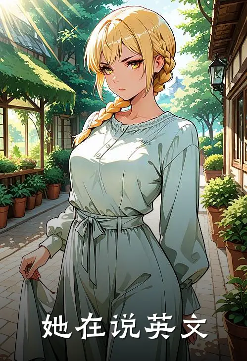 她在说英文